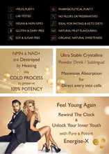 Load image into Gallery viewer, Energise-X Drink &amp; Sublingual Powder, NAD+ NMN CoQ10 Vitamins - Increase Energy, Reduce Fatigue - Anti-Ageing
