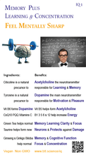 Load image into Gallery viewer, IQ1 Memory Plus Learning - Feel Sharp - Clarity &amp; Concentration - Cognition &amp; Study Aid

