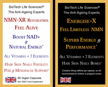 Load image into Gallery viewer, FEEL ALIVE - NMN-XR:  NMN Resveratrol + All Vitamins &amp; Minerals, Anti-Ageing, Energy, Virility &amp; Fertility, Peri &amp; Menopause Support - unisex

